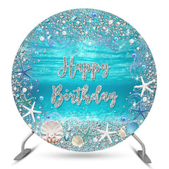 Diamant Blau Unterseeisch Glücklich Geburtstag Runden Hintergrund