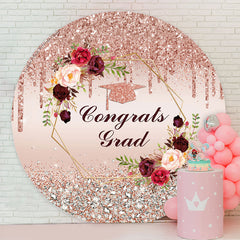 Diamanten Rose Gold Funkeln Blumen Kreis Grad Hintergrund