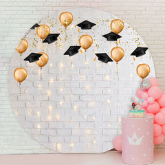 Schwach Licht Weiß Ziegel Wand Runden Hintergrund Für Grad