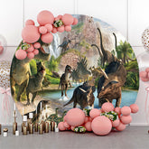 Dinosaurier Geburtstag Party Runden Hintergrund Für Junge