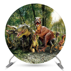 Dinosaurier Für Jungen Geburtstag Runden Hintergrund Abdeckung