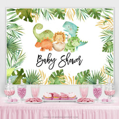 Dinosaurier Grün Wald Boho Babydusche Hintergrund