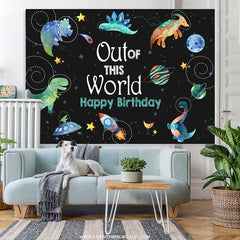 Dinosaurier Weltraum Geburtstagshintergrund