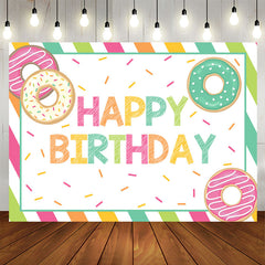 Grüner rosa Donut Mädchen Alles Gute zum Geburtstag Hintergrund