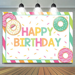 Grüner rosa Donut Mädchen Alles Gute zum Geburtstag Hintergrund