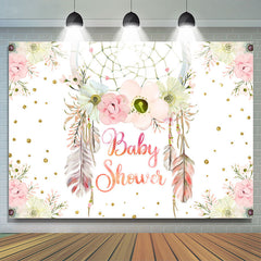 Traumfänger Blumen Rosa Thema Babydusche Hintergrund