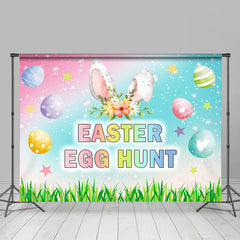 Ei Jagd Grün Gras Funkeln Farbig Ostern Hintergrund