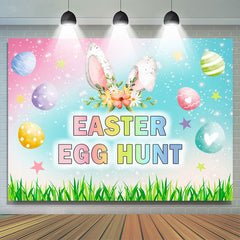 Ei Jagd Grün Gras Funkeln Farbig Ostern Hintergrund