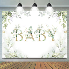 Elegant Licht Grün Anlage Und Gold babydusche Hintergrund