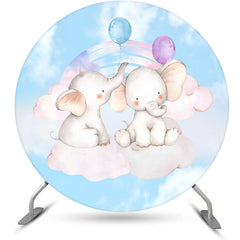 Elefant Und Ballon Baby Dusche Runden Hintergrund Bausatz
