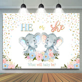 Elefant Und Blumen Lofaris Niedlich Baby Dusche Hintergrund