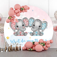 Elefant Blau Rosa Runden Geschlecht Aufdecken Hintergrund