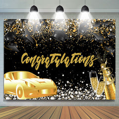 Gefallen Hüte Mit Golden Auto Glückwunsch Hintergrund