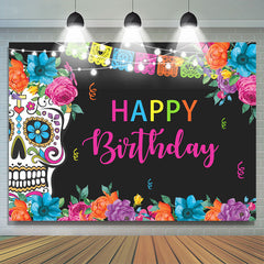 Fiesta Tag Von Tod Blumen Glücklich Geburtstag Hintergrund
