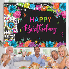 Fiesta Tag Von Tod Blumen Glücklich Geburtstag Hintergrund