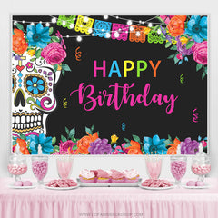 Fiesta Tag Von Tod Blumen Glücklich Geburtstag Hintergrund
