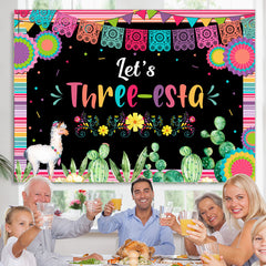 Fiesta Lasst uns Drei Kinder Bunt 3 Geburtstag Hintergrund