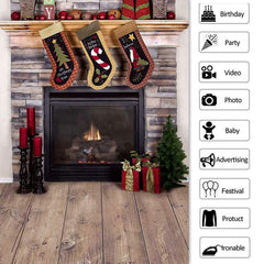 Kamin Wand Weihnachten Socken Foto-Shooting Hintergrund