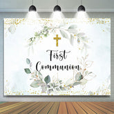 Erste Kommunion Licht Grün Anlage Gold Bokeh Hintergrund