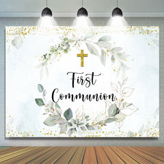 Erste Kommunion Licht Grün Anlage Gold Bokeh Hintergrund