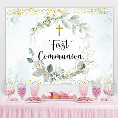 Erste Kommunion Licht Grün Anlage Gold Bokeh Hintergrund