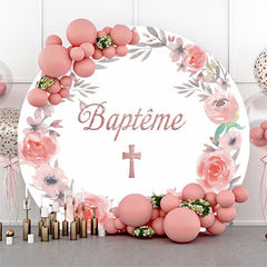 Erste Gemeinschaft Blumen Kranz Taufe Runden Hintergrund