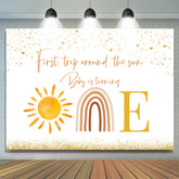 Erste Reise Um Der Sonne Glücklich 1 Geburtstag Hintergrund