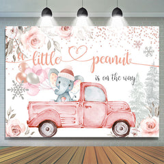 Blumen Und Elefant An Der LKW babydusche Hintergrund
