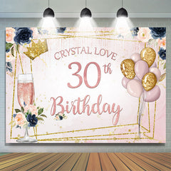 Blumen Und Funkeln Kristall Liebe 30 Geburtstag Hintergrund