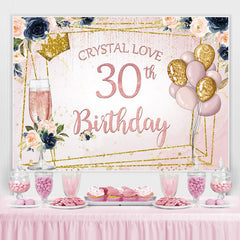 Blumen Und Funkeln Kristall Liebe 30 Geburtstag Hintergrund
