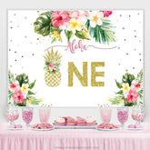 Blumen Und Funkeln Hawaii Glücklich 1 Geburtstag Hintergrund