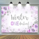Blumen Und Funkeln Lila Schneeflocke Winter 1 Hintergrund