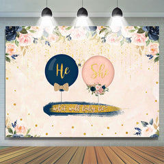 Blumen Und Funkeln Mit Luftballons Baby Dusche Hintergrund