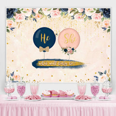 Blumen Und Funkeln Mit Luftballons Baby Dusche Hintergrund