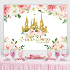 Blumen Und Gloden Schloss Baby Dusche Hintergrund Für Mädchen