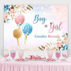 Blumen Und Glänzend Geschlecht Aufdecken Baby Dusche Hintergrund