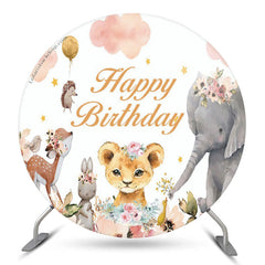 Blumen Tiere Safari Kreis Mädchen Geburtstag Hintergrund