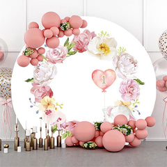 Blumen Elefant 1 Geburtstag Party Runden Hintergrund