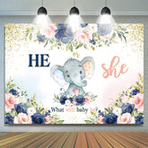 Blumen Elefant Geschlecht Aufdecken Babydusche Hintergrund