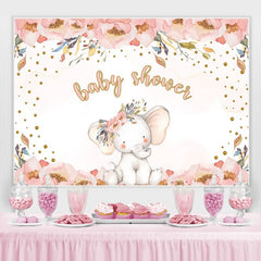 Blumen Elefant Rosa Foto-Shooting Hintergrund für babydusche