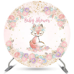 Blumen Fuchs Babydusche Geschlecht Aufdecken Kreis Hintergrund