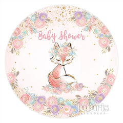Blumen Fuchs Babydusche Geschlecht Aufdecken Kreis Hintergrund