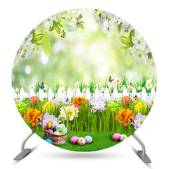 Blumen Garten Bunt Eier Runden Ostern Hintergrund