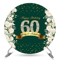 Blumen Funkeln Grün Runden Glücklich 60 Geburtstag Hintergrund