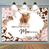 Blumen Wenig Muhen Ist An Der Weg Babydusche Hintergrund