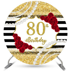 Blumen Perle Funkeln Glücklich 80 Geburtstag Kreis Hintergrund