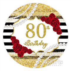 Blumen Perle Funkeln Glücklich 80 Geburtstag Kreis Hintergrund