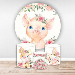Blumen Schwein Einfach Baby Dusche Hintergrund Bausatz Für Mädchen
