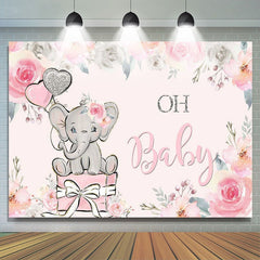 Blumen Rosa Oh Baby Foto-Shooting Hintergrund für babydusche