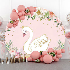 Blumen Rosa Schwan Geburtstag Party Runden Hintergrund